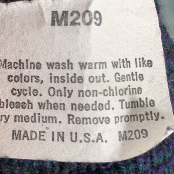 Vintage Sweater Jantzen Size Large Long Sleeved Purple Blue Black Geometric - Picture 4 of 4